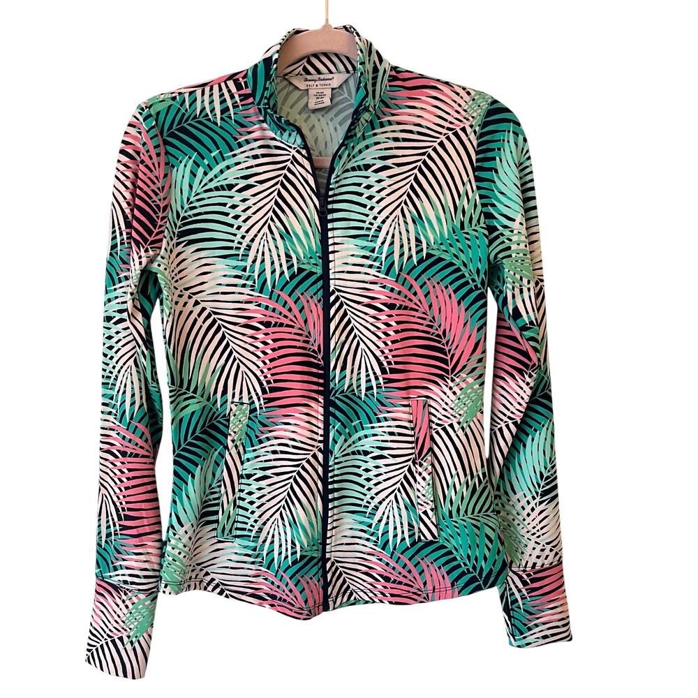Tommy Bahama‎ Golf & Tennis Jacket Womens XS Full Zip Palm Tropical UPF Active